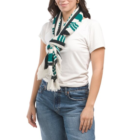 RAG & BONE Emerald Green Astra Stripe Scarf